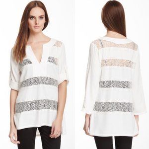 bcbg white lace top